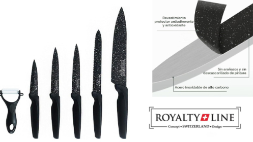 Juego de 6 cuchillos de cocina - ROYALTY LINE 
