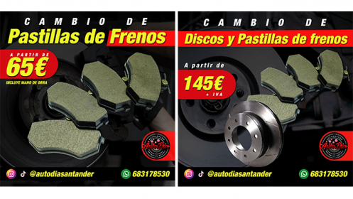 Cambio de Pastillas y Discos de Freno con mano de obra incluida