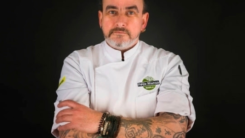 Exquisito Menú de cocina en miniatura del chef Félix Manso