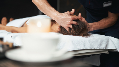 Masaje craneofacial o relajante corporal con imposición de vento