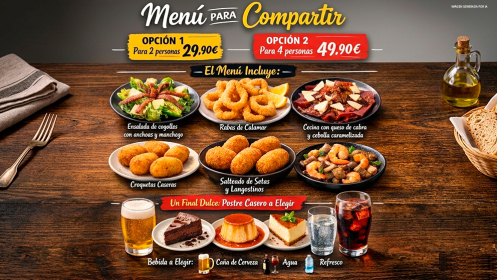 Menú 5 raciones para 2 o 4 personas