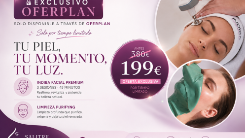 1 Limpieza Purifying + 3 Sesiones de INDIBA Radiofrecuencia